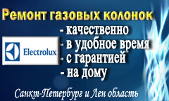Ремонт газовых колонок Electrolux (Электролюкс) в СПб